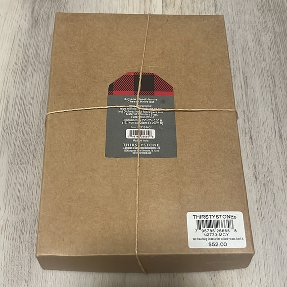 Thirstystone 3 Tree Ring Cheese Knife Wood Brown - Picture 2 of 2